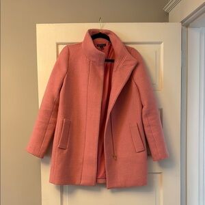 J. Crew Factory Pink Pea Coat Wool-Blend Tailored